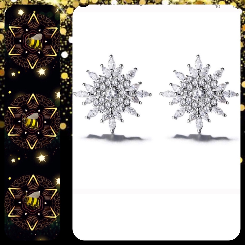 🐝• Sterling Silver & Swarovski Crystal Starburst